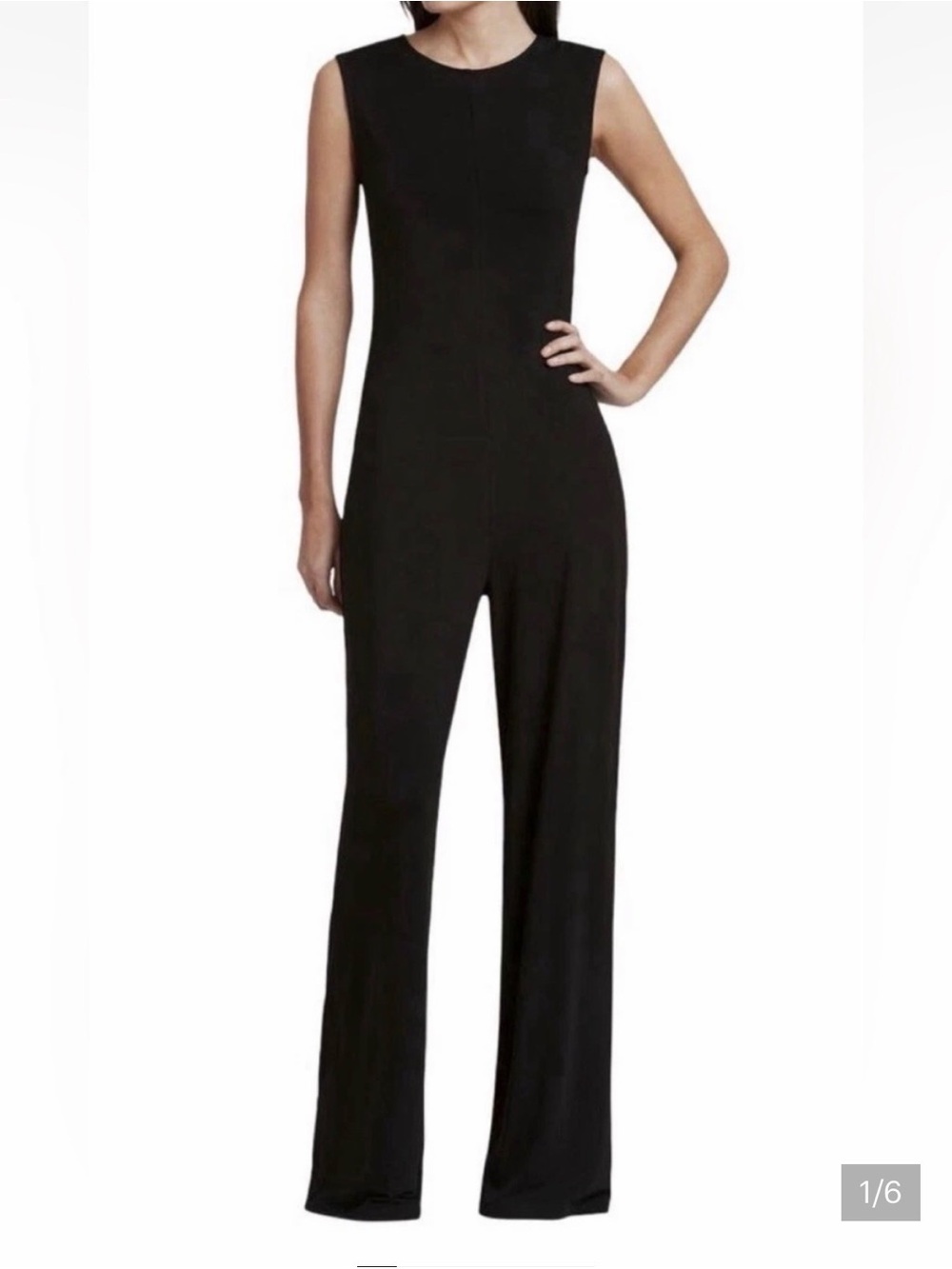 MARCELLA NYC Sleeveless Black Tailored Wide-Leg Jumpsuit